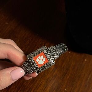 Clemson tigers silver bracelet